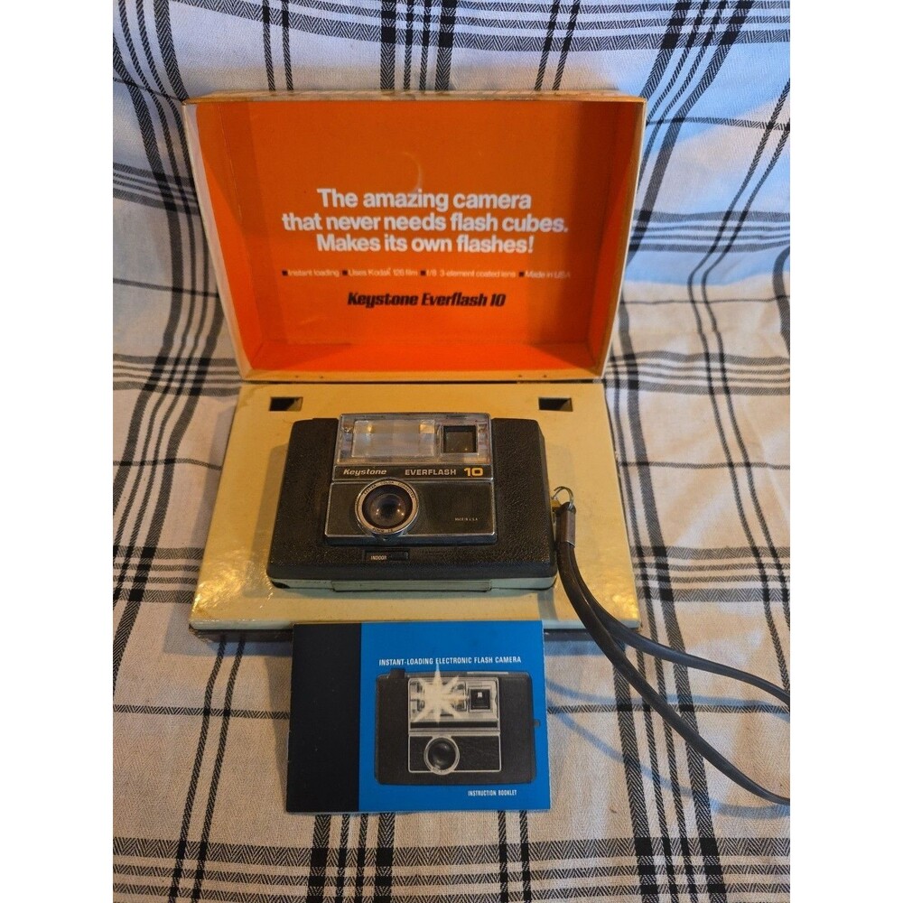 Vintage‎ Keystone Everflash 10 Instant Loading Electronic Flash Camera UNTESTED